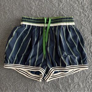 Free people movement retro old school style active shorts with stripe accents